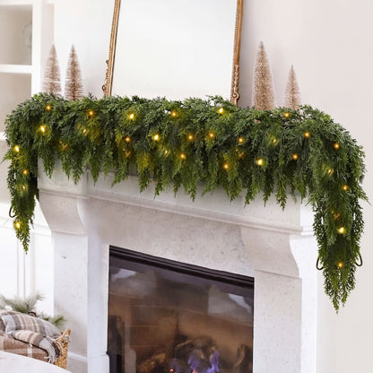 2 Pack Pre-Lit Artificial Cedar Garland