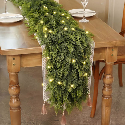 2 Pack Pre-Lit Artificial Cedar Garland
