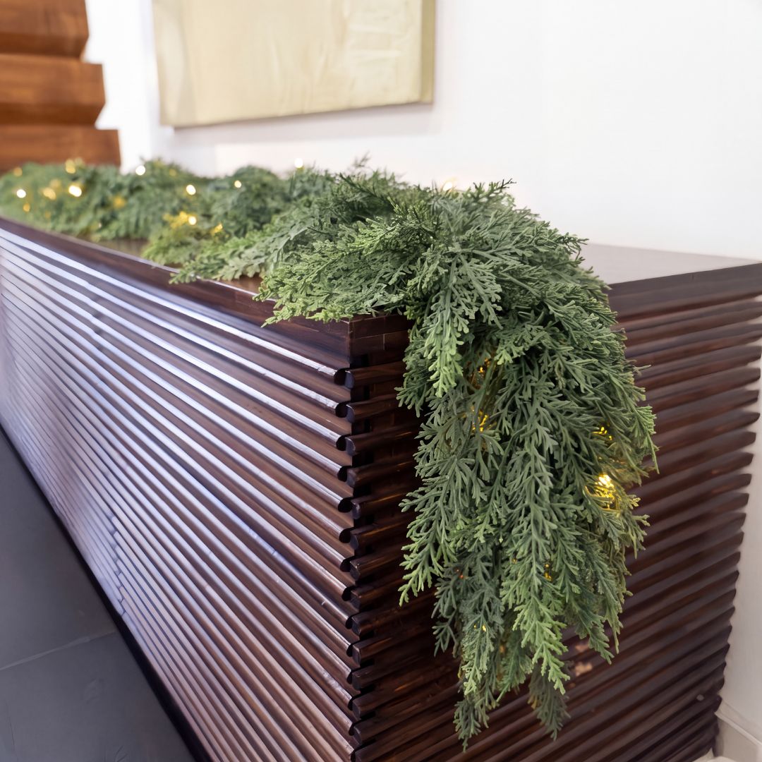 2 Pack Pre-Lit Artificial Cedar Garland