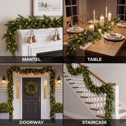 2 Pack Pre-Lit Artificial Cedar Garland