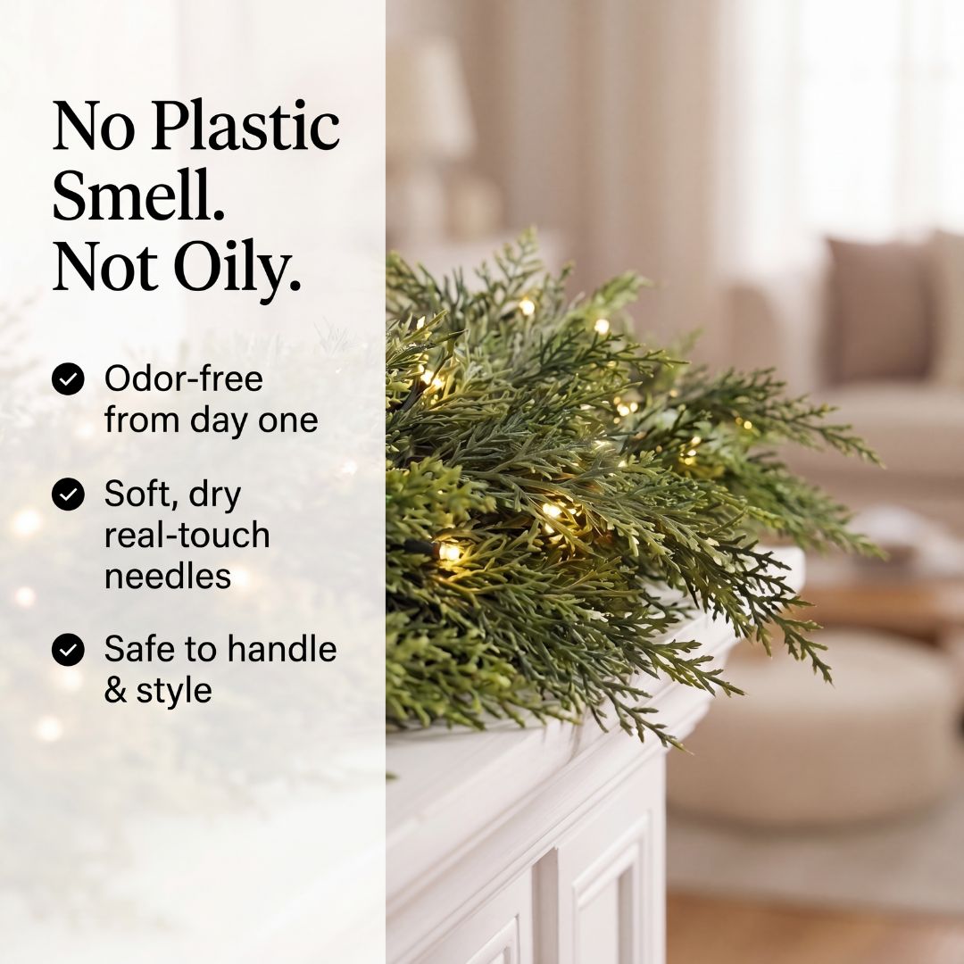 2 Pack Pre-Lit Artificial Cedar Garland
