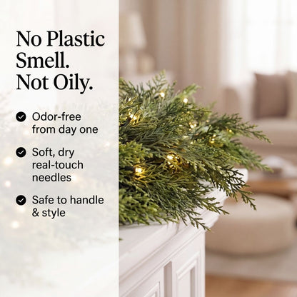 2 Pack Pre-Lit Artificial Cedar Garland